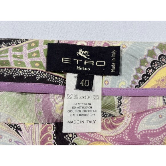 Etro Vintage Womens Multicolor Silk Paisley Floral Print Pencil Skirt 40 ITALY - Picture 5 of 7